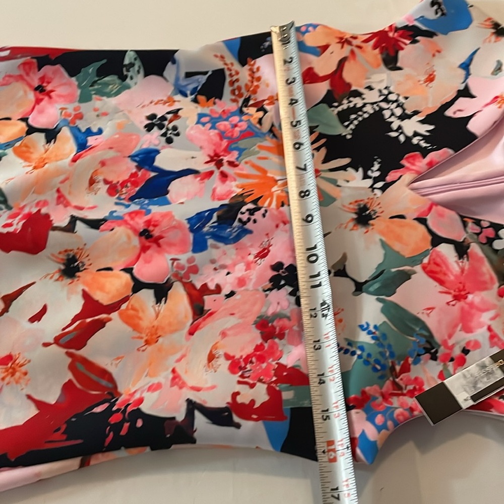 ❤️ Women’s NWT TAHARI V-Neck Dress Floral Print Sz S/P Floral Sleeveless Dress - Picture 10 of 15